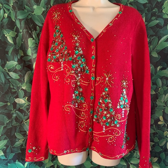 KIM ROGERS│Embellished Christmas Sweater Cardigan - Picture 7 of 8
